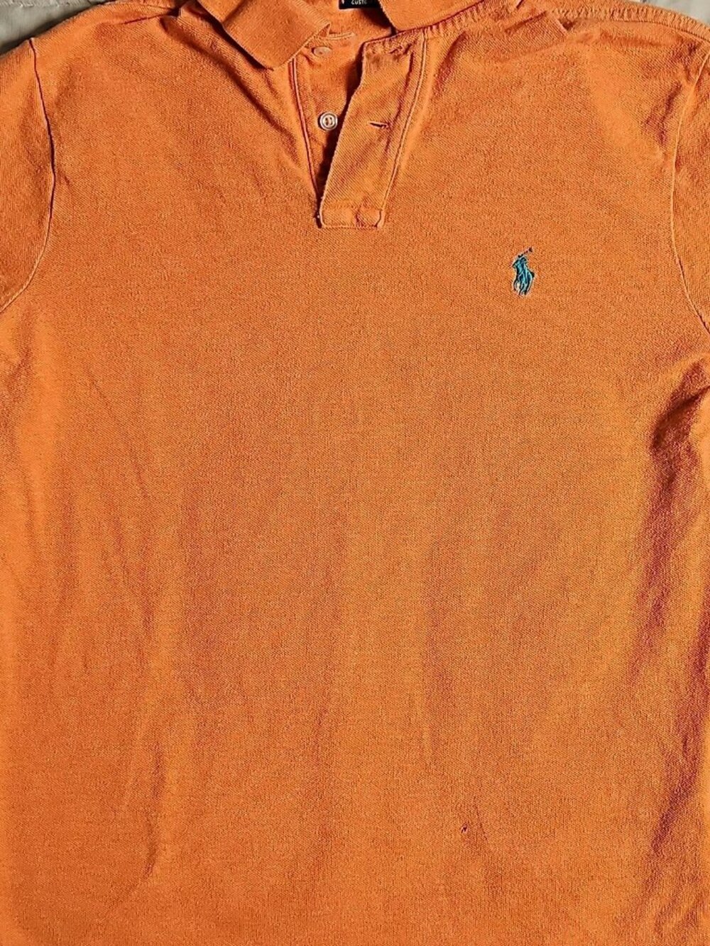 Polo Ralph Lauren Men's Orange Custom-Fit Polo Shirt – Size M
